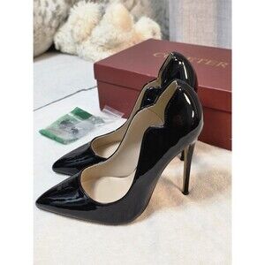 COLETER Women's Sexy Pointed Toe High Heels, 4.72 inch/12cm Patent Leather